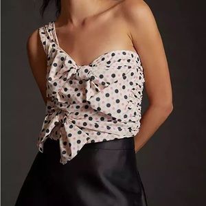 NWOT Maeve by Anthropology one shoulder tank with bows